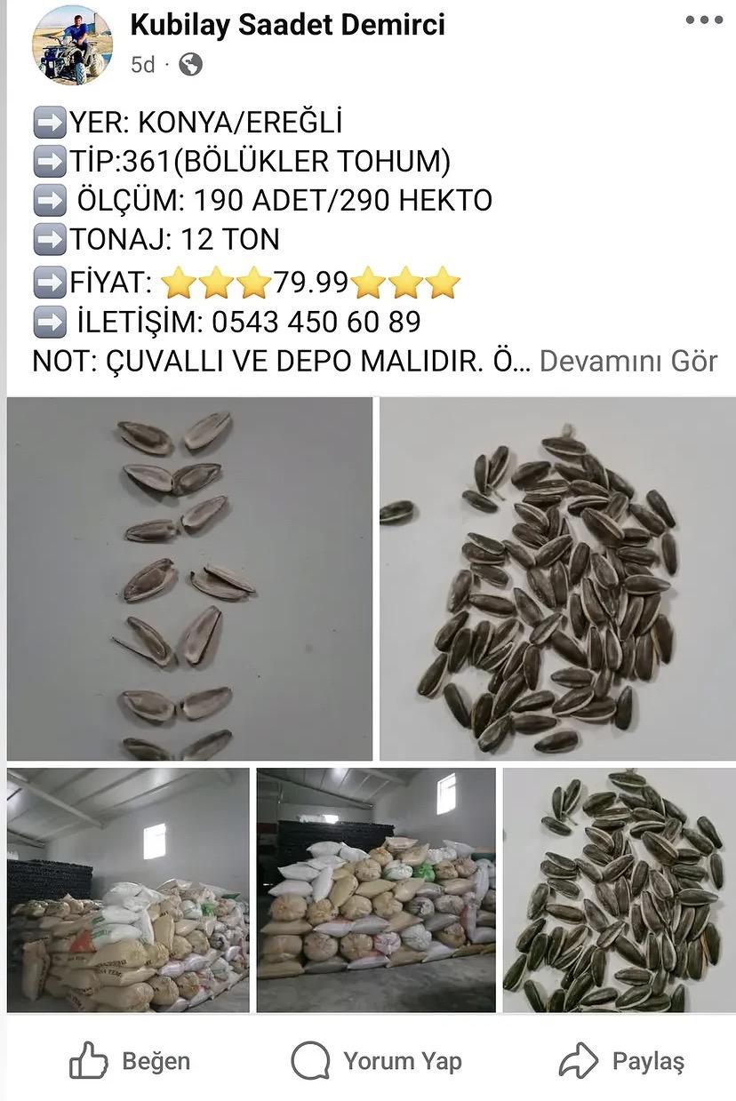 Ay çekirdeği - Ahmet T tarafından verilen satılık ay çekirdeği ilanını ve diğer satılık ay çekirdeği ilanlarını tarimziraat.com adresinde bulabilirsiniz