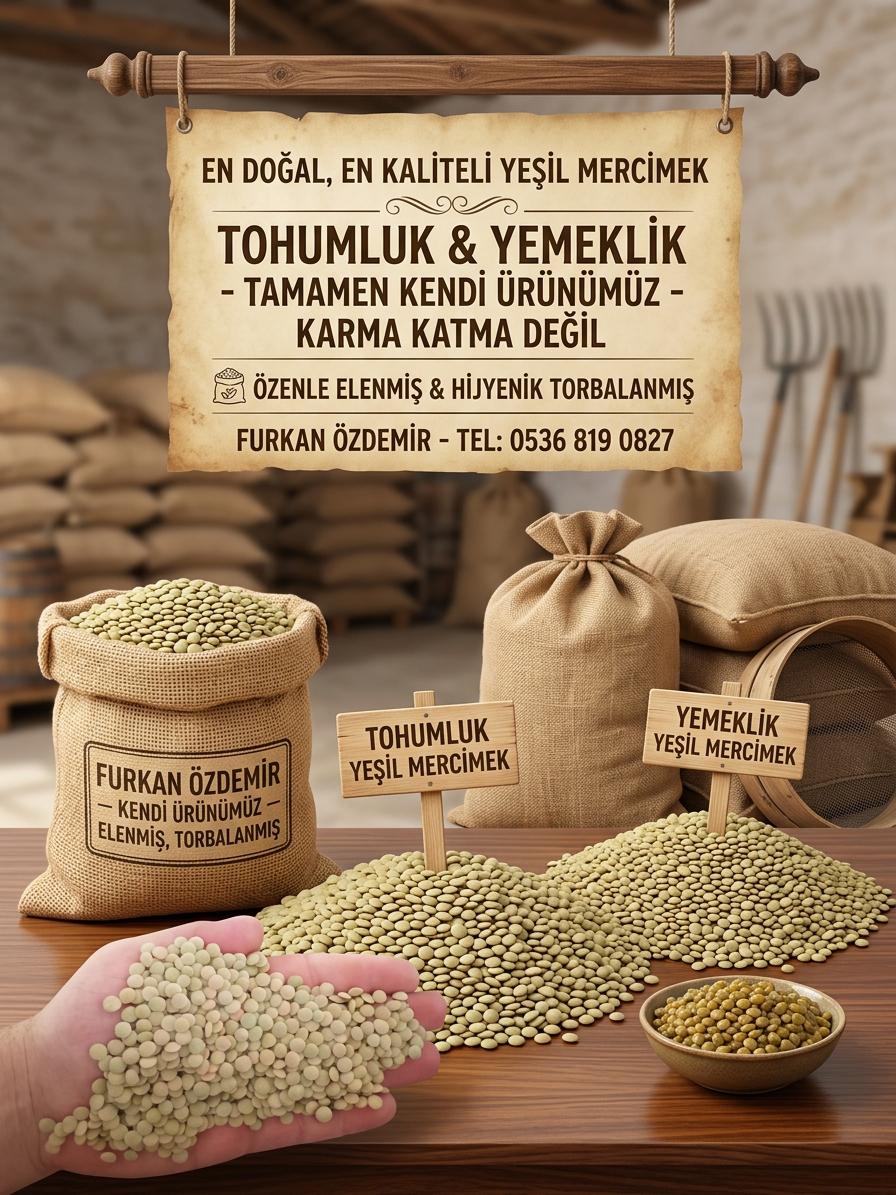 Mercimek - Furkan Özdemir tarafından verilen satılık mercimek ilanını ve diğer satılık mercimek ilanlarını tarimziraat.com adresinde bulabilirsiniz