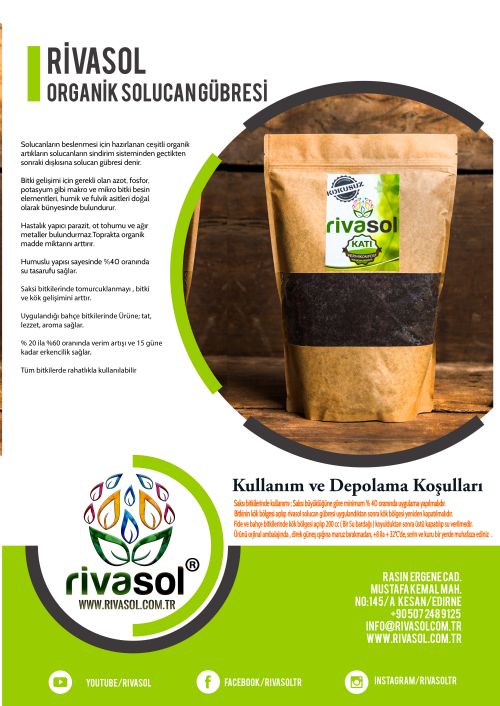 Rivasol Organik Solucan Gübresi - tarimziraat.com